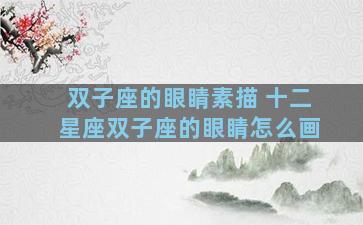 双子座的眼睛素描 十二星座双子座的眼睛怎么画